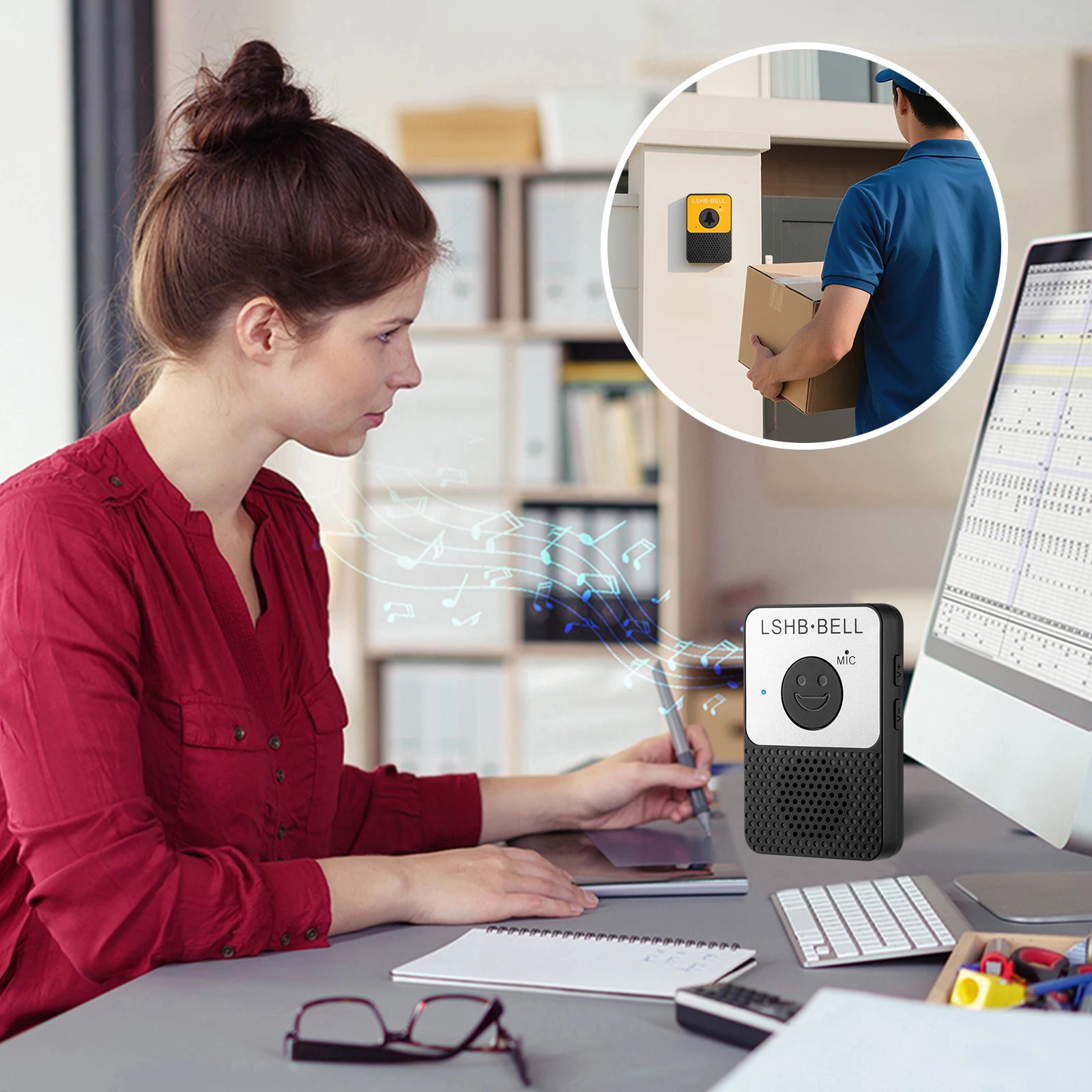 Wireless 2-Way Intercom Doorbell 800ft Range with LED Alert