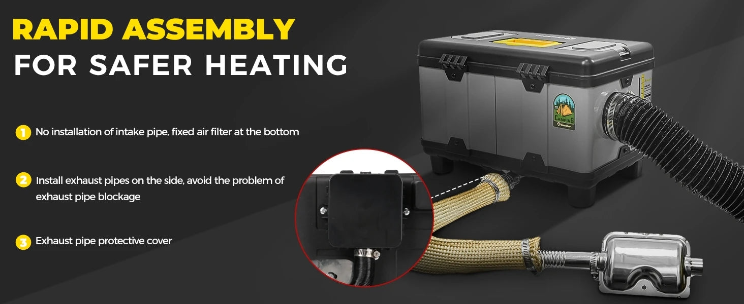 TB10 8KW Alet Kutusu Dizel Hava Isıtıcısı Termostat ve Kablosuz Denetim ile