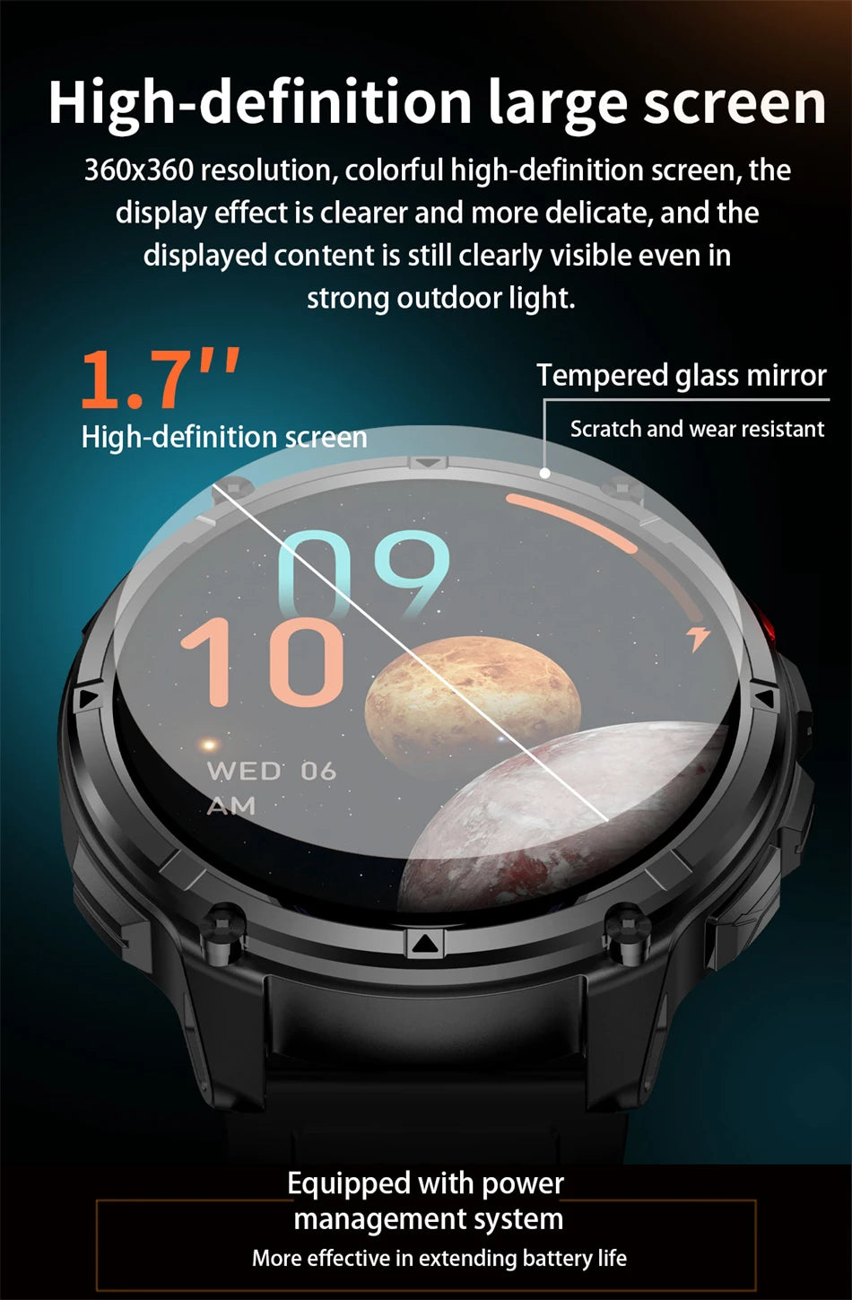 Smartwatch con chiamata Bluetooth all'aperto con bussola e GPS collegato al telefono