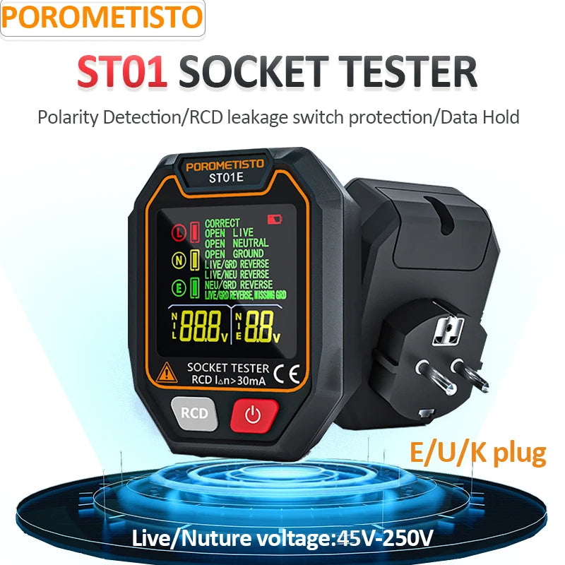 ST01 Digital Socket Tester - Plug Options
