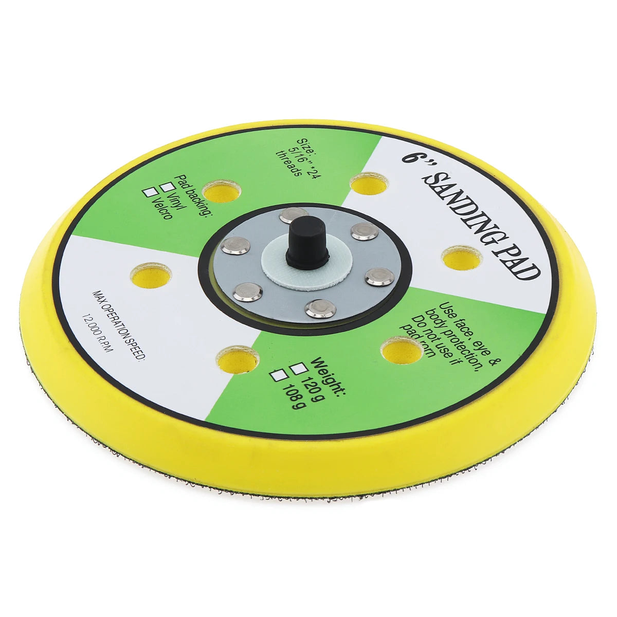 Six-Inch Six-Hole Sander Backing Pad