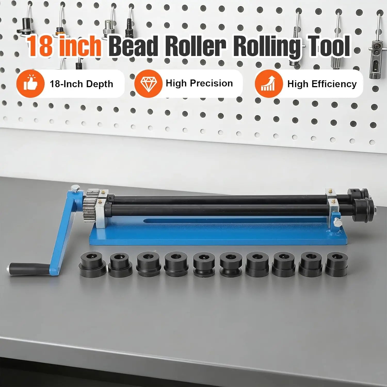 18-Inch Sheet Metal Bead Roller with 6 Dies Manual Forming Machine