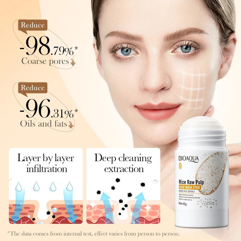 1/3/5pcs White Rice Raw Pulp Mud Mask Moisturizing Blackhead Removal Clean Face Shrink Pores Mask Face Skin Care Products