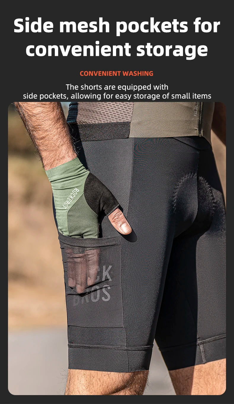 Men’s Cycling Shorts with Pockets Breathable Quick-Dry Anti-Slip Grip