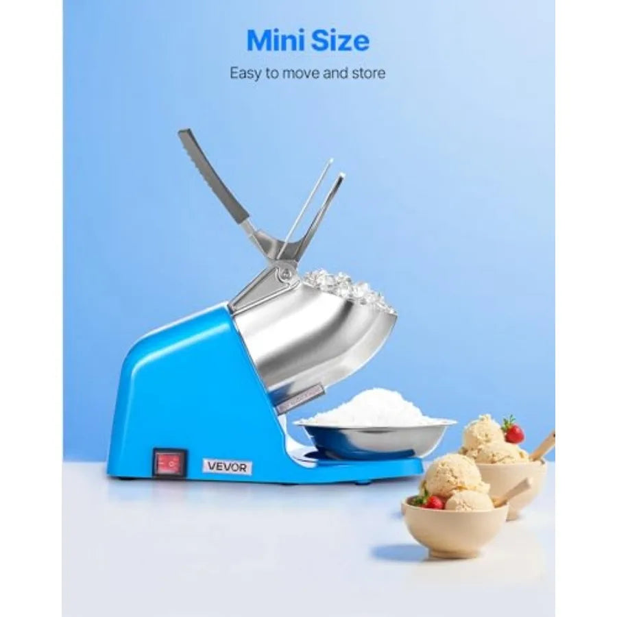 Electric Ice Crusher Machine 286 lbs/hr 4-Blade Snow Cone Maker