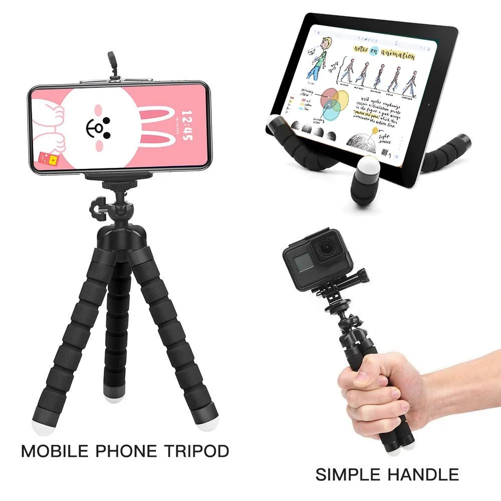 Flexible Mini Phone Tripod with Clip & Ball Head