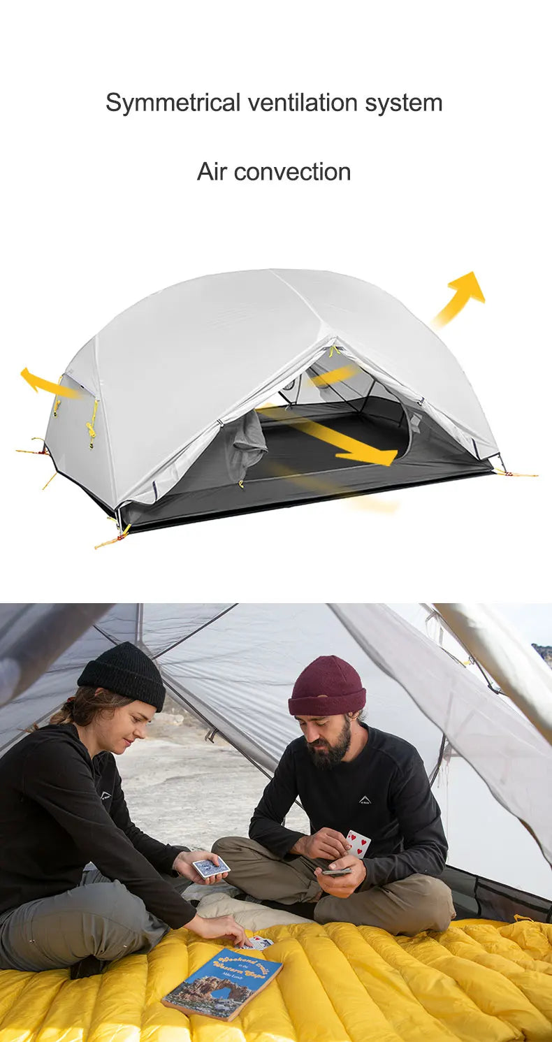 Ultralight 2-Person Waterproof Trekking Tent 20D Nylon 1.8kg