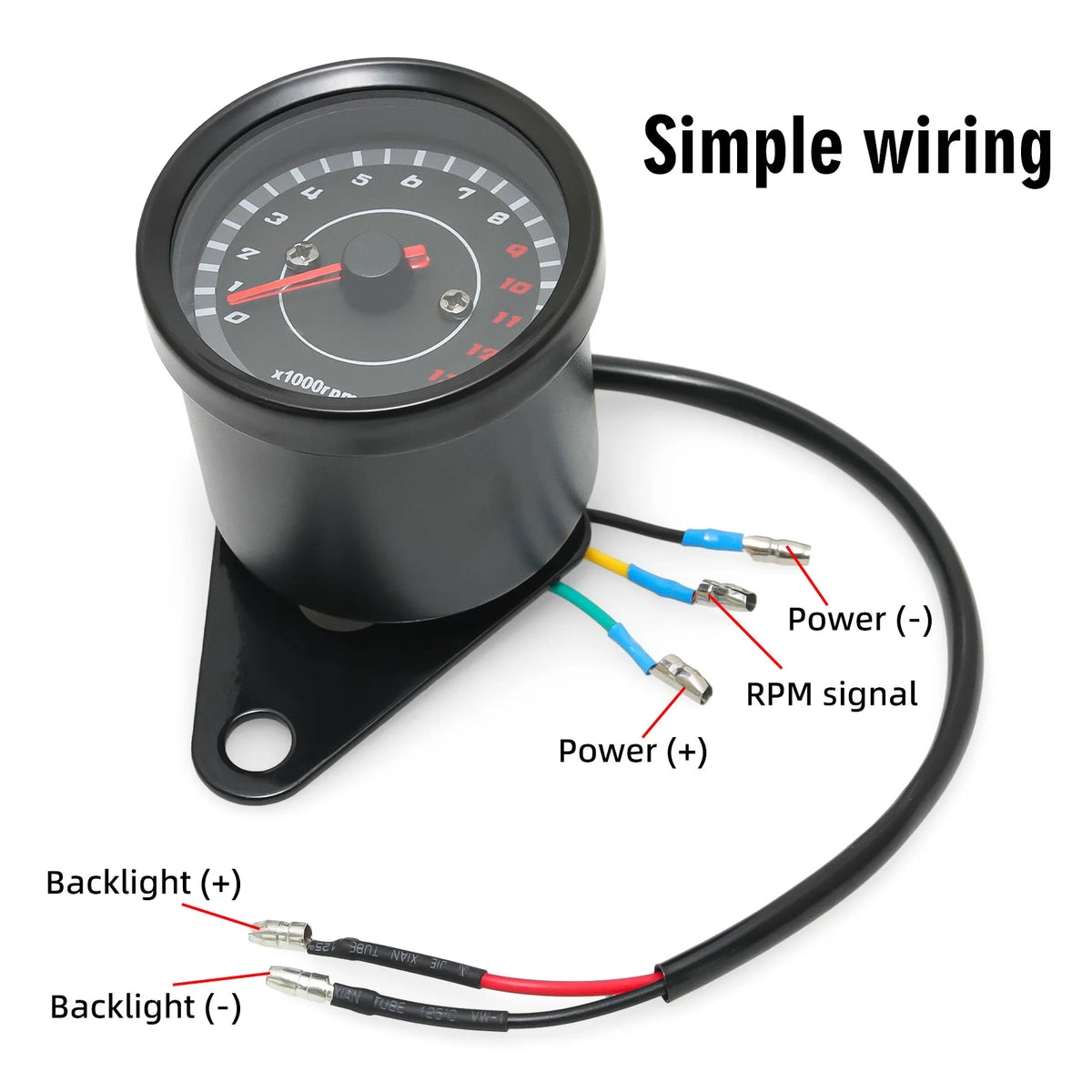 12V Motorcycle Tachometer with Backlight