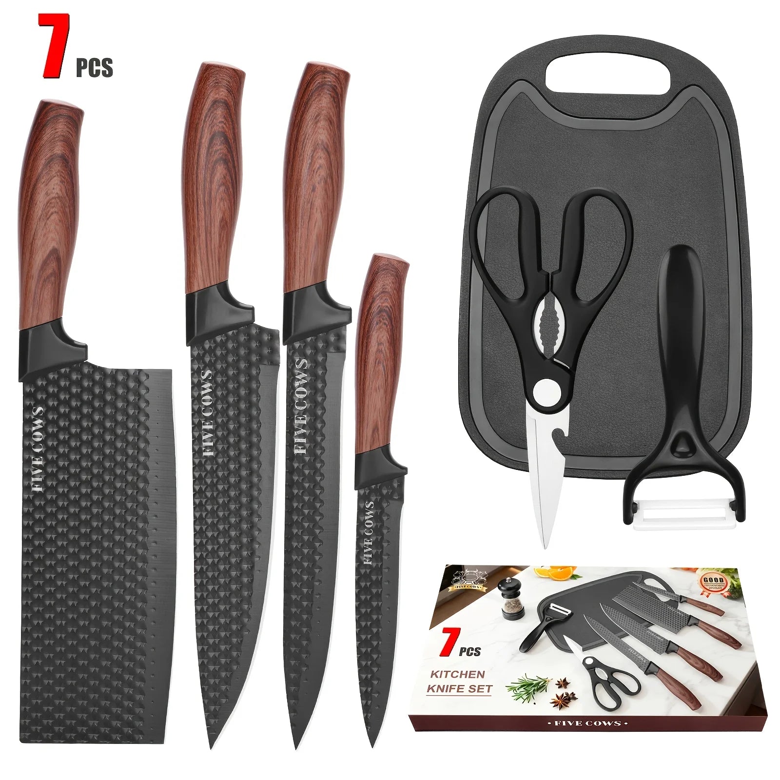 6-Piece Stainless Steel Kitchen Knife Set with Gift Box