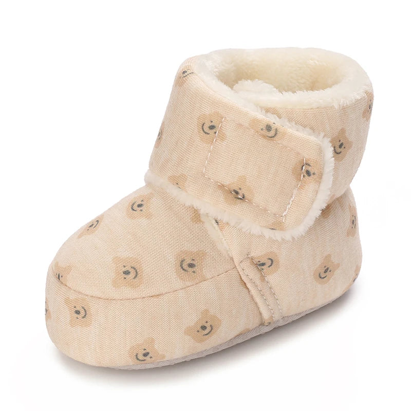 Cute Bear Baby Shoes Soft Plush Winter First Walkers