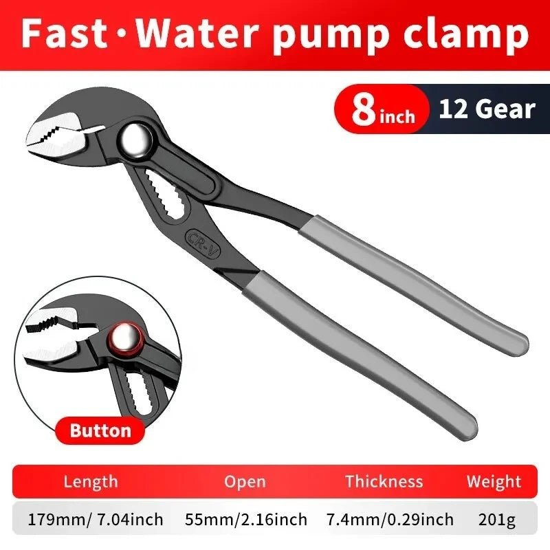Quick-Adjust Water Pump Pliers - Size Options