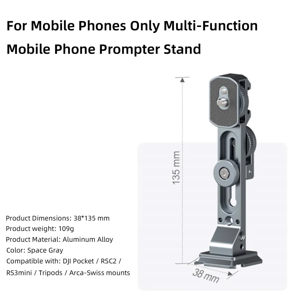Dual-Phone Teleprompter and Camera Support