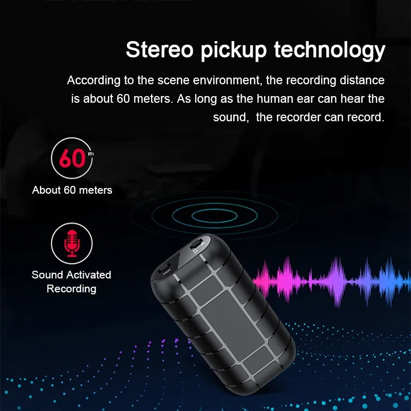 Mini Voice Activated Recorder 500hours Digital Recording Device Professional Sound Dictaphone Listening Audio Micro Record Small