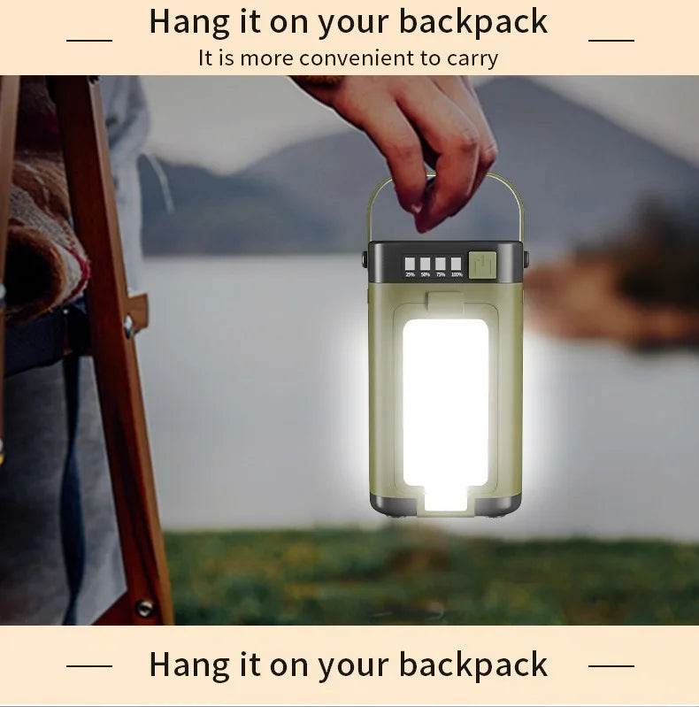 Lanternă pliabilă de camping cu 4 foi, solară, reîncărcabilă, lumină de urgență