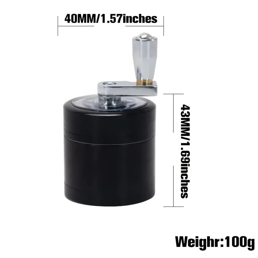 Manual Metal Spice Grinder, Black or Silver