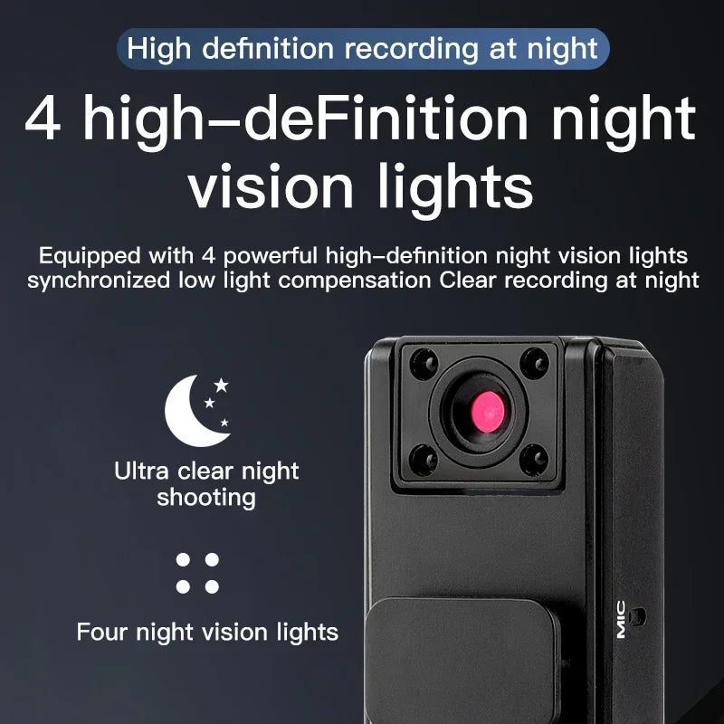 Outdoor Back-Clip Night Vision Recorder 1080p with Rotatable Lens