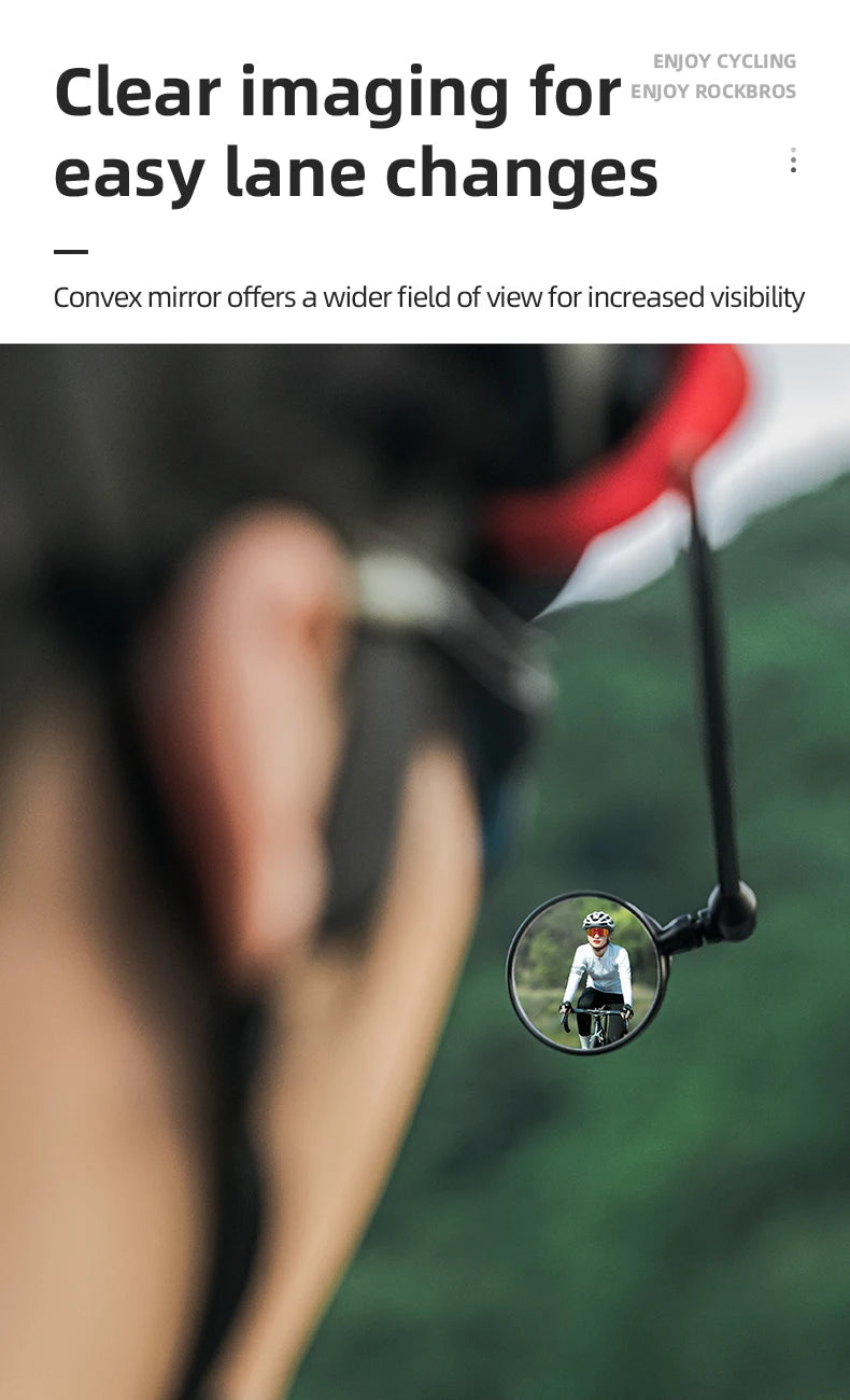 Bicycle Helmet Rearview Mirror with 360° Adjustable Viewing Angle