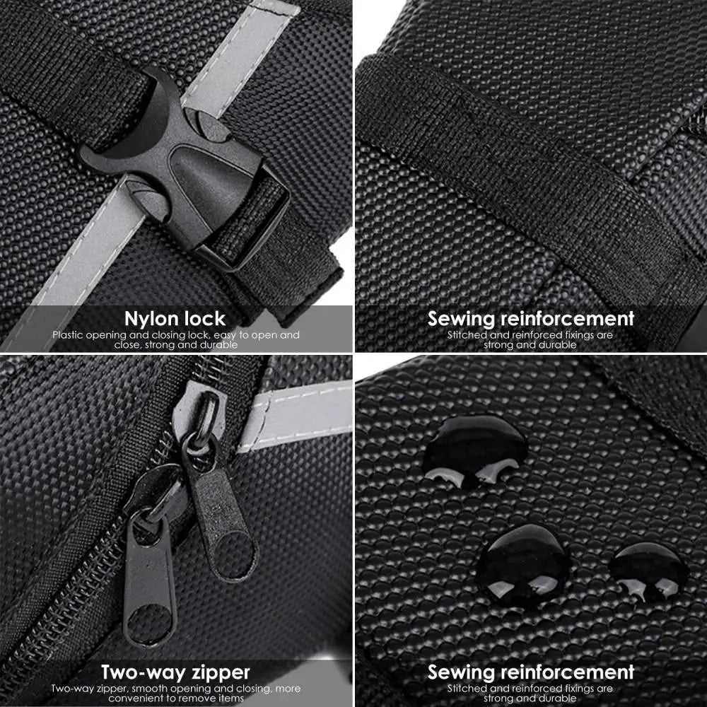 Bolsa reflectante para sillín de bicicleta con compartimento trasero