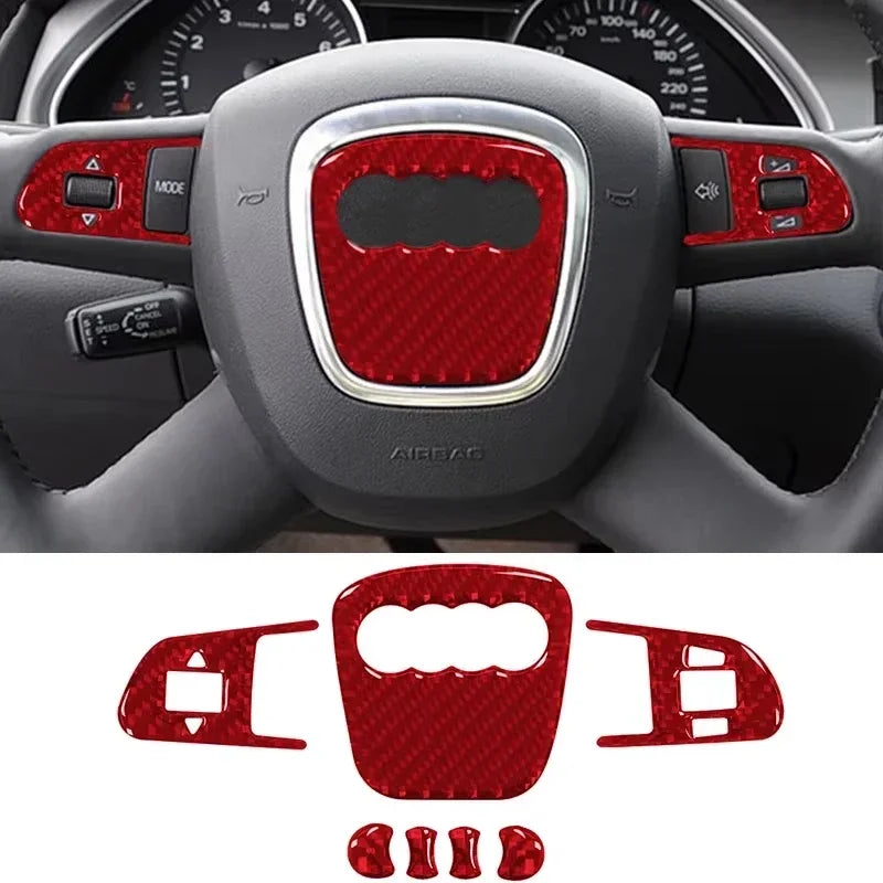 Carbon Fiber Steering Wheel Ring Trim for Audi A4 A6 Q5 Q7 A3