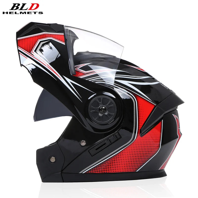 Binoclu/Bizant dual pentru bărbați/femei, cască de Moto, motocros, modular, Flip Up, personalizată, Cască integrală