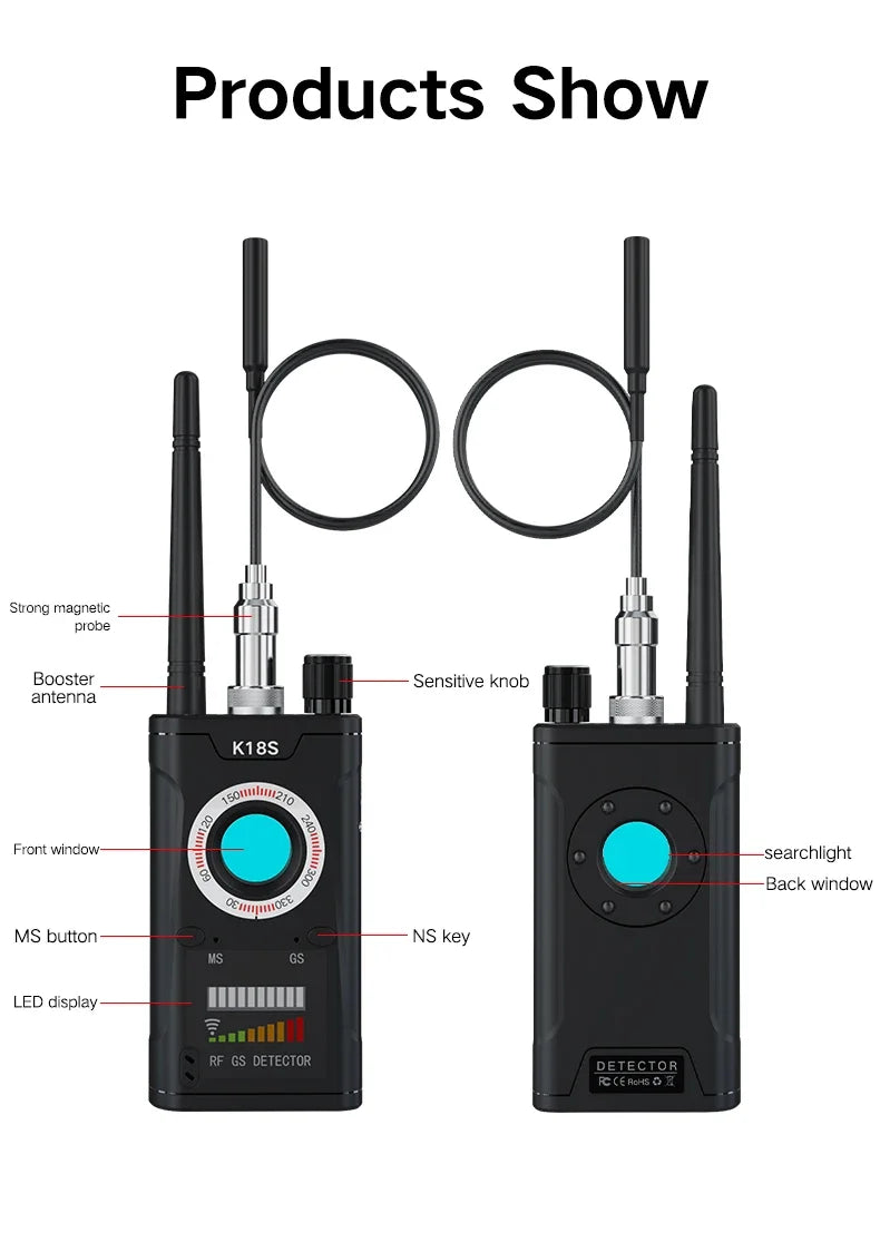 Hidden Camera Detector Anti Spy Gadget Professional Hunter Wireless Signal Car GPS Infrared Search Wiretapping Bug Mini Devices