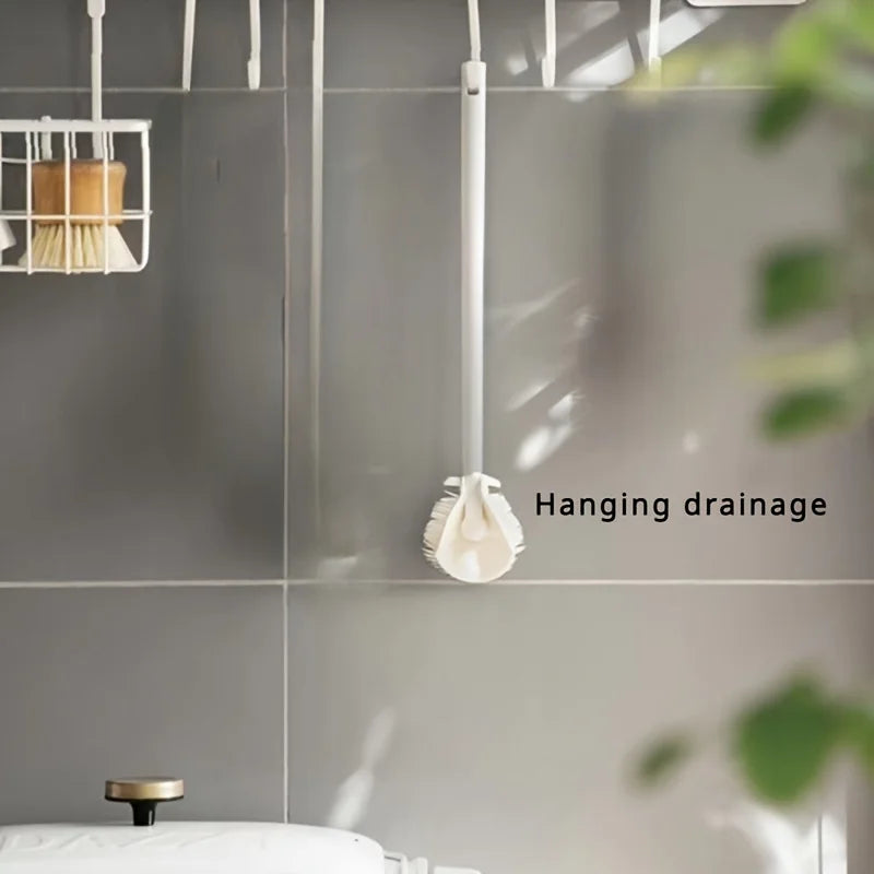 Foldable 360 degree comprehensive cleaning silicone brush with long handle design, reusable for bottles and cups