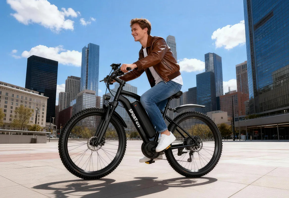 Bicicleta eléctrica de 26" 48V 13Ah 7 velocidades para desplazamientos