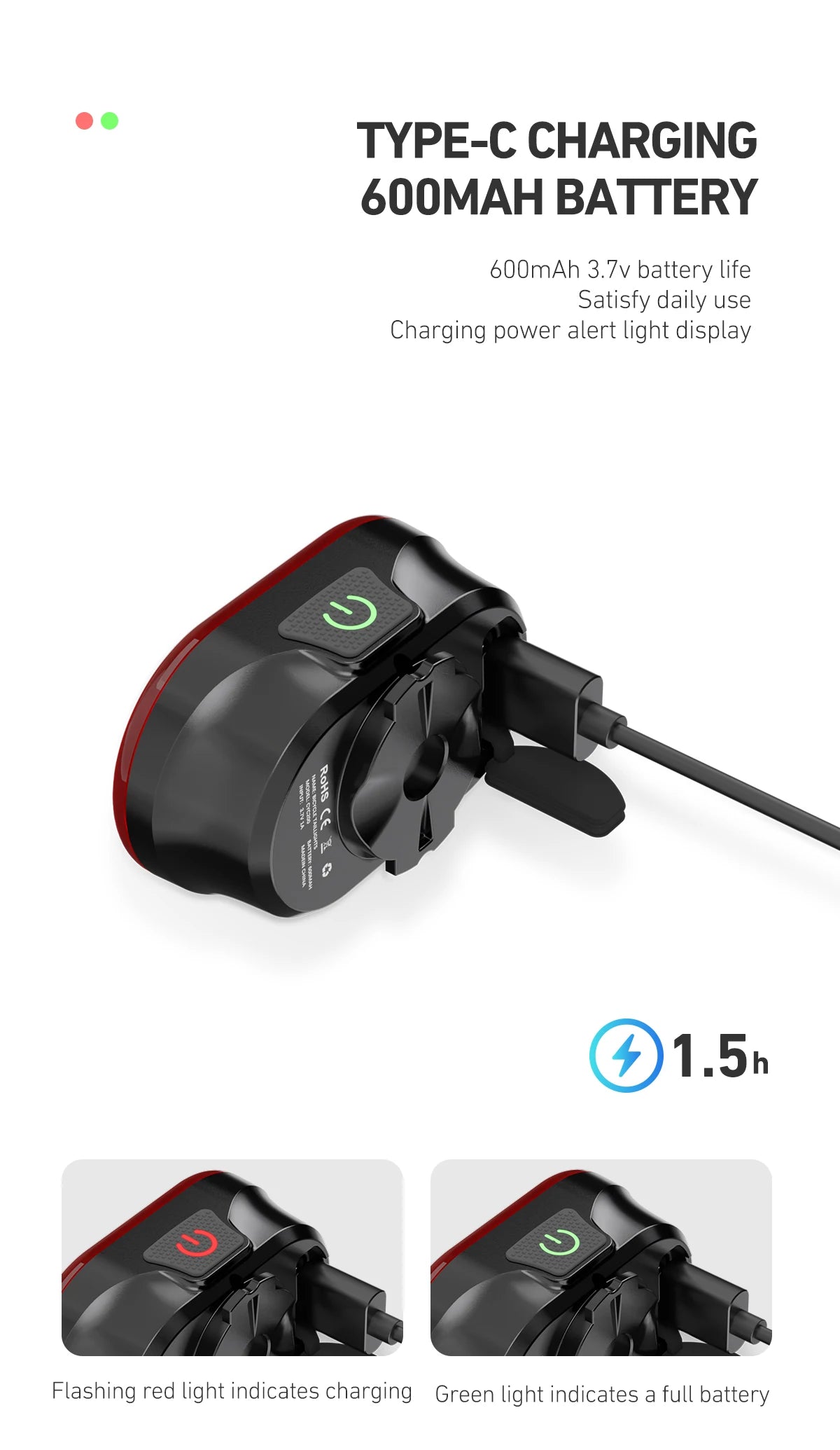 CYCLAMI CY300T Bicycle Smart Brake Sensing Front Rear Light Waterproof MTB Road Bike Lights Cycling Accessories