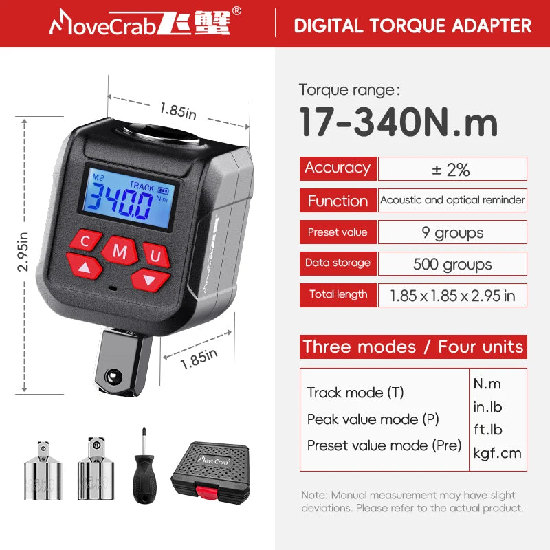 Digital Torque Adapter with Peak and Track Modes