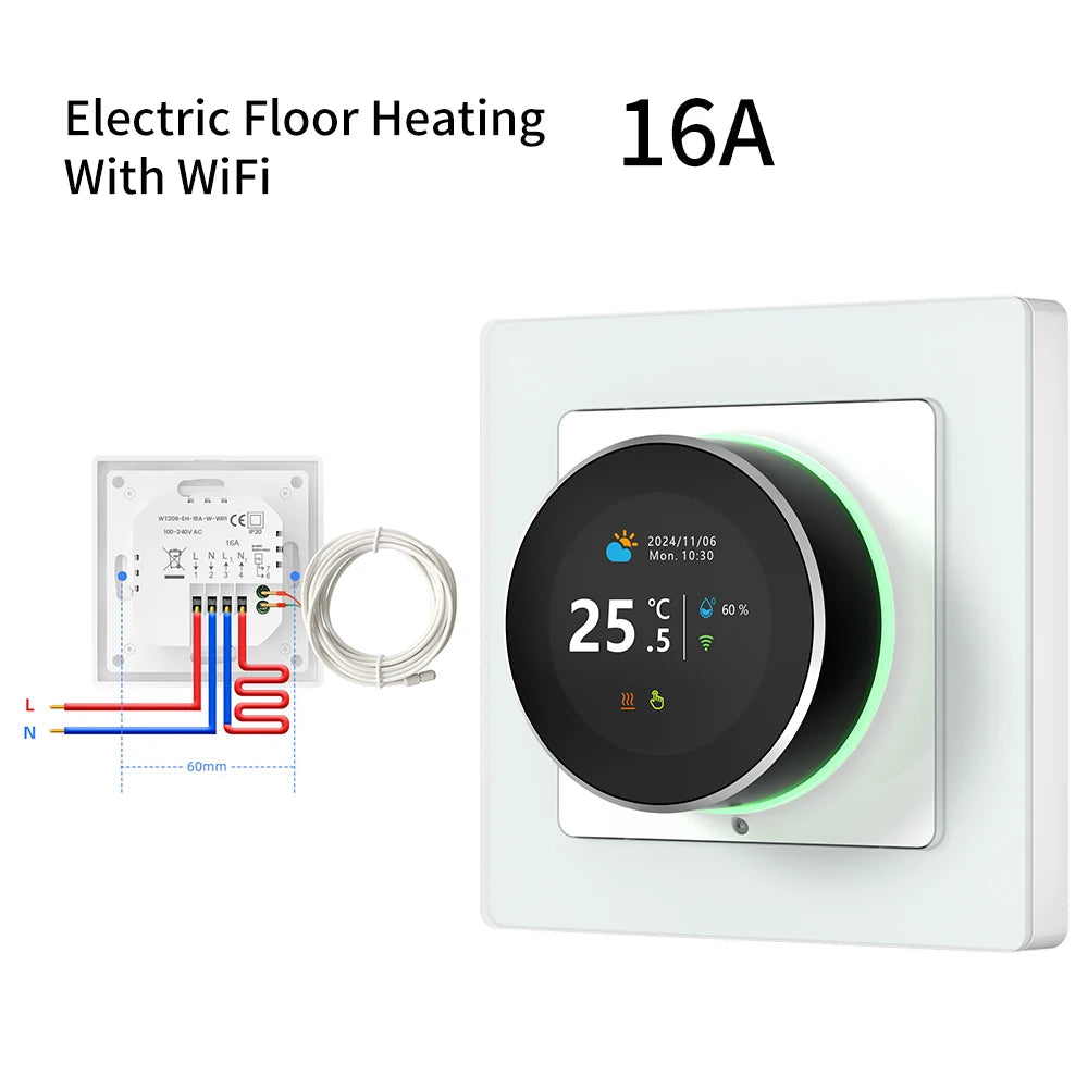 AVATTO Tuya WiFi Electric Floor Heating Water/Gas Boiler Temperature Controller,Smart Knob Thermostat Support Google Home, Alexa