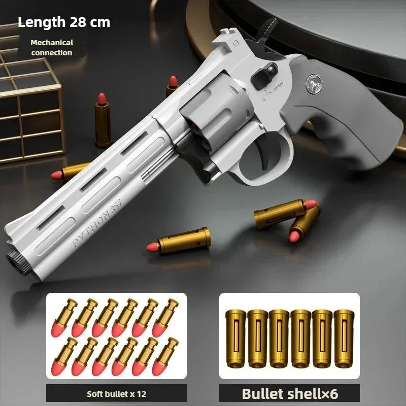 Continuous Firing ZP5 357 Revolver Launcher Pistol Soft Dart Bullet Toy Gun CS Outdoor Game Weapon for Kids Adult