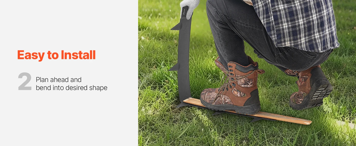 SucceBuy Steel Landscape Edging 5 Pcs 39x3in Rust-Resistant Metal Landscape Edging Bendable Garden Border Heavy Duty Lawn Edging