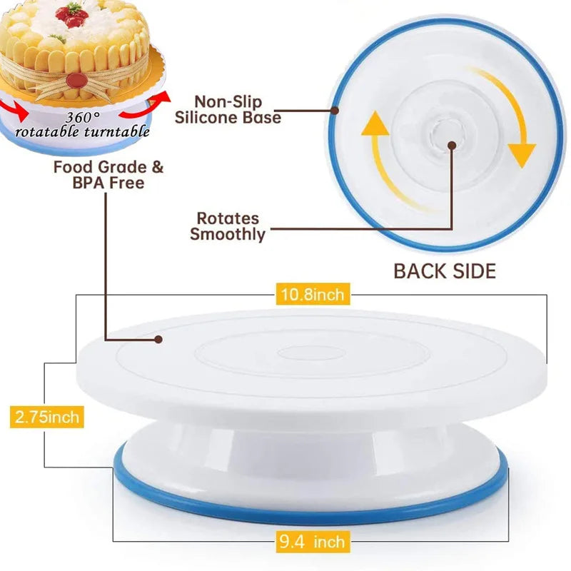 Cake Decorating Turntable Kit and Spatula Options