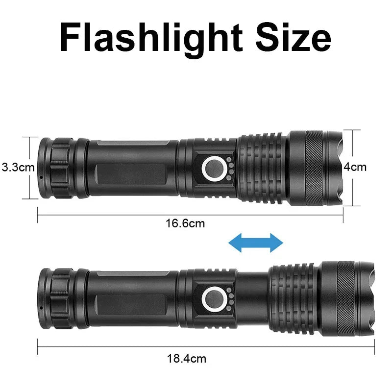 P50 Rechargeable Zoom Flashlight with Battery Options