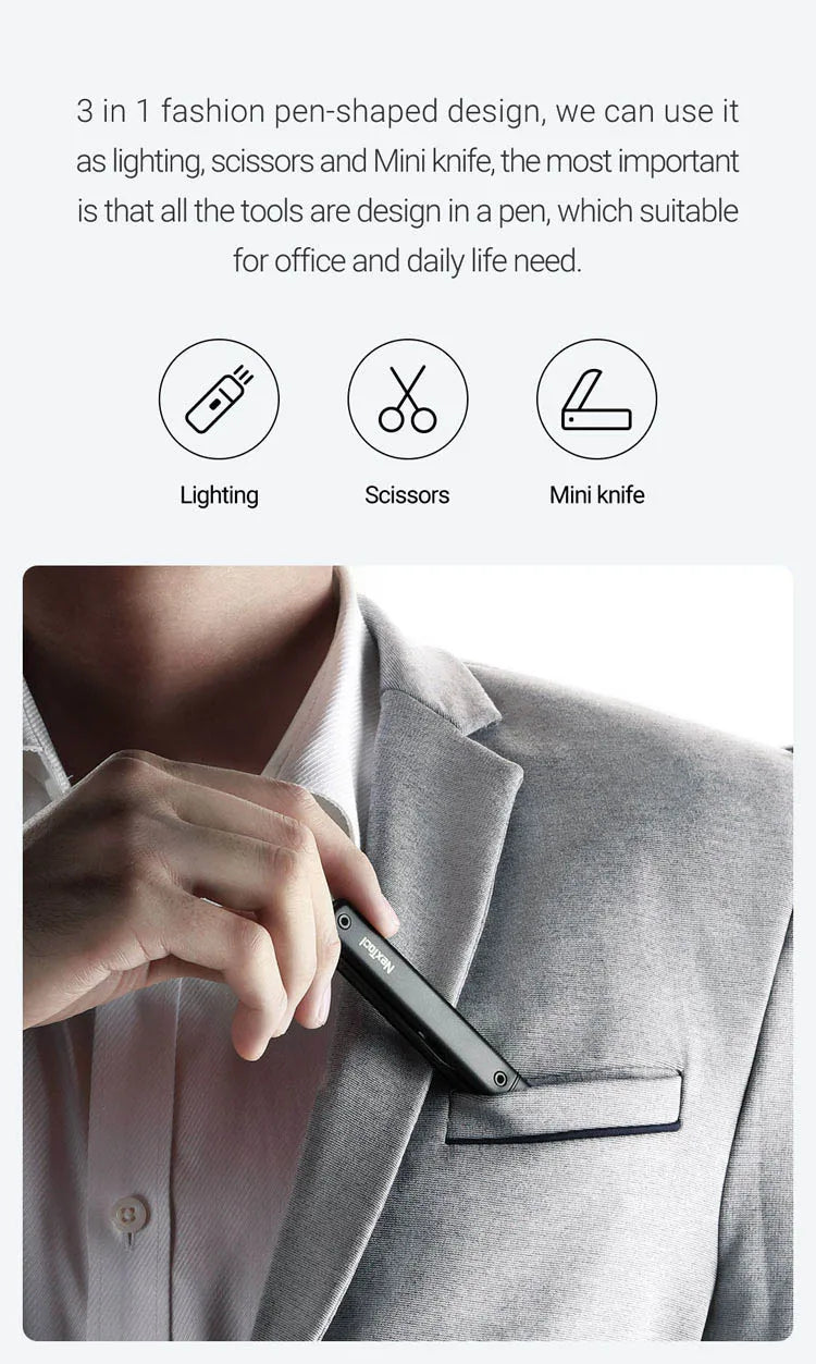 N1 Pocket Knife, Scissors and Rechargeable Light