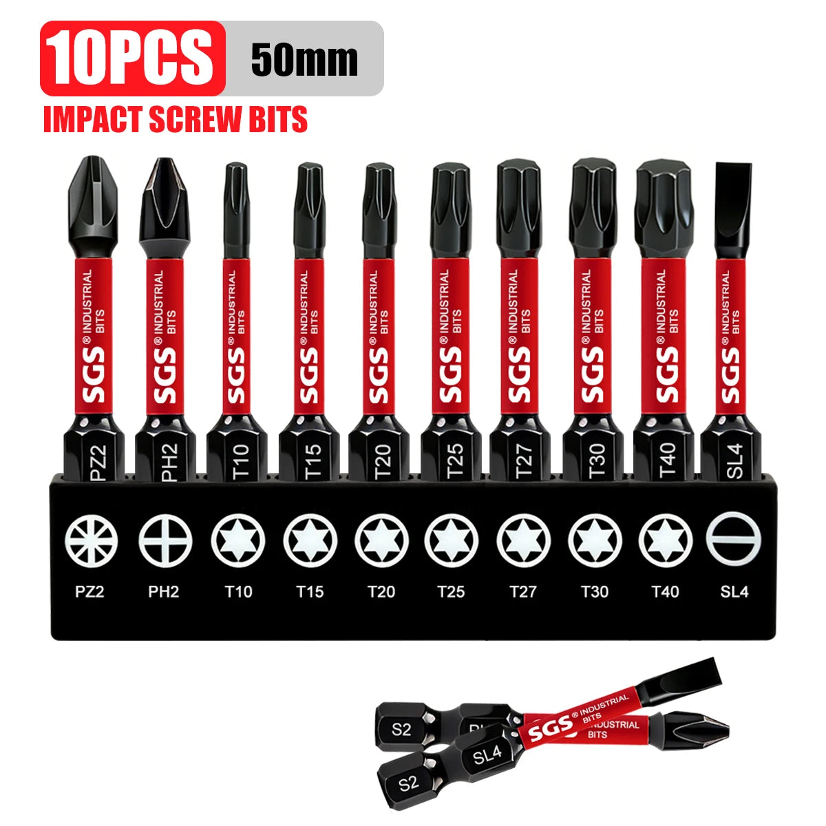 Multifunctional Screwdriver Bit Set, Ph, Pz, Sq, Hex, Torx, Sl, Multi-Specification Universal Impact Screwdriver Bit Set, 50mm, Magnetic Bits, S2 Steel Material, Universal 1/4" Hex Shank Compatible with Electric Drills, Elect