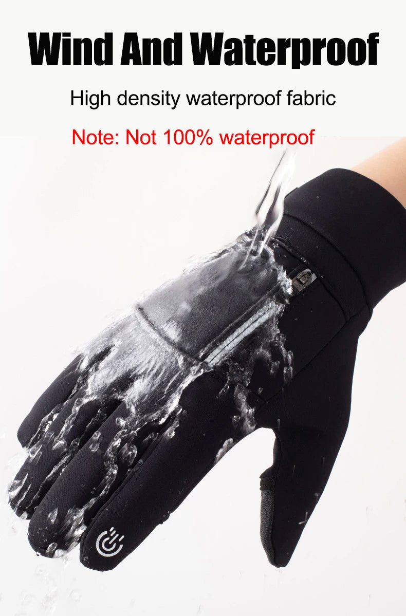 Winter Warm Touch Screen Gloves Outdoor Windproof Waterproof Cold-proof Gloves Men Driving Cycling Fishing Ski Gloves