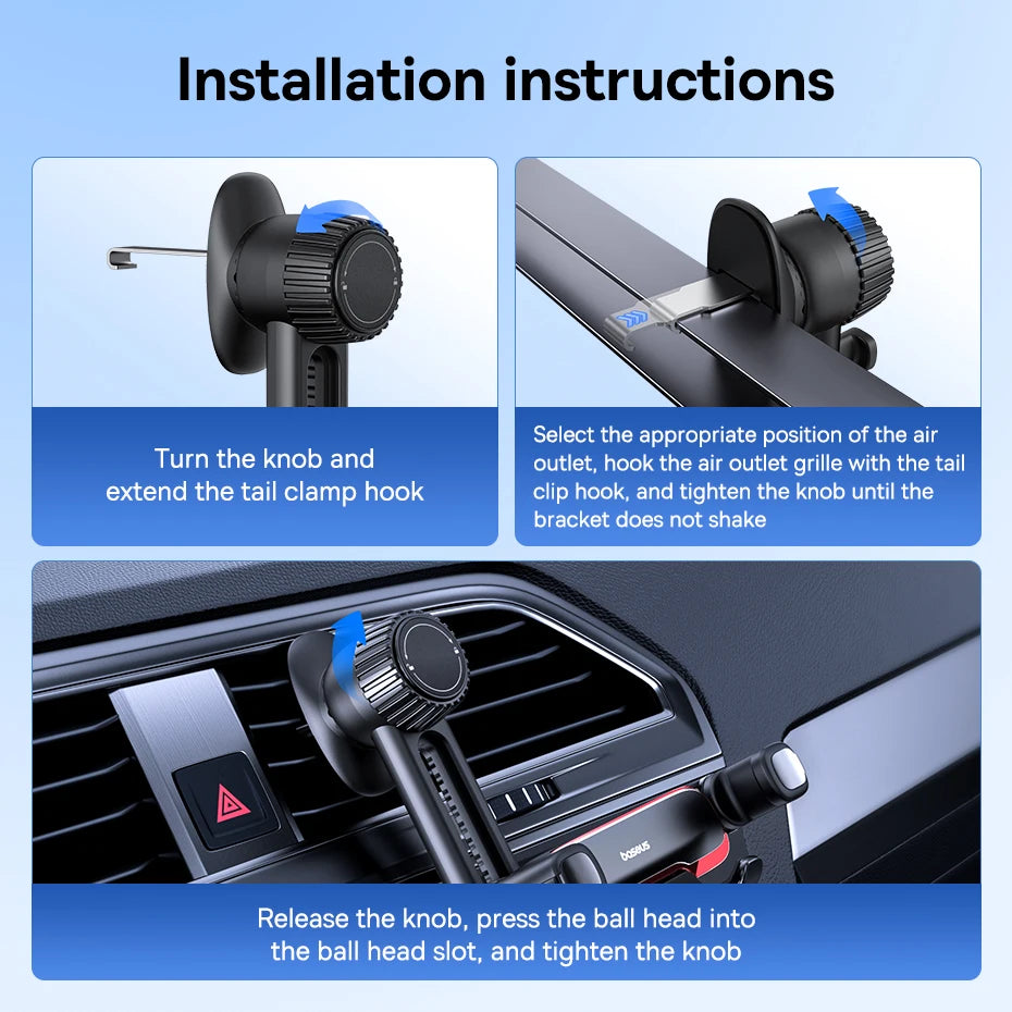 Baseus Auto Clamping Car Phone Mount Air Vent Gravity Holder