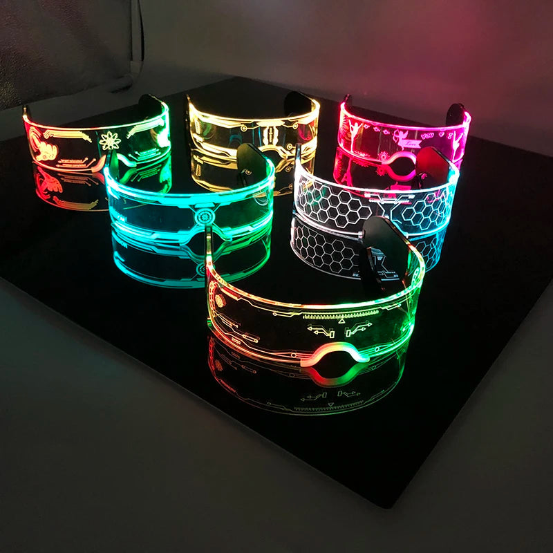 Cool Luminous Colorful LED Light Up Glasses Glowing Neon Light Flashing Party Glasses For Nightclub DJ Dance Party Decor