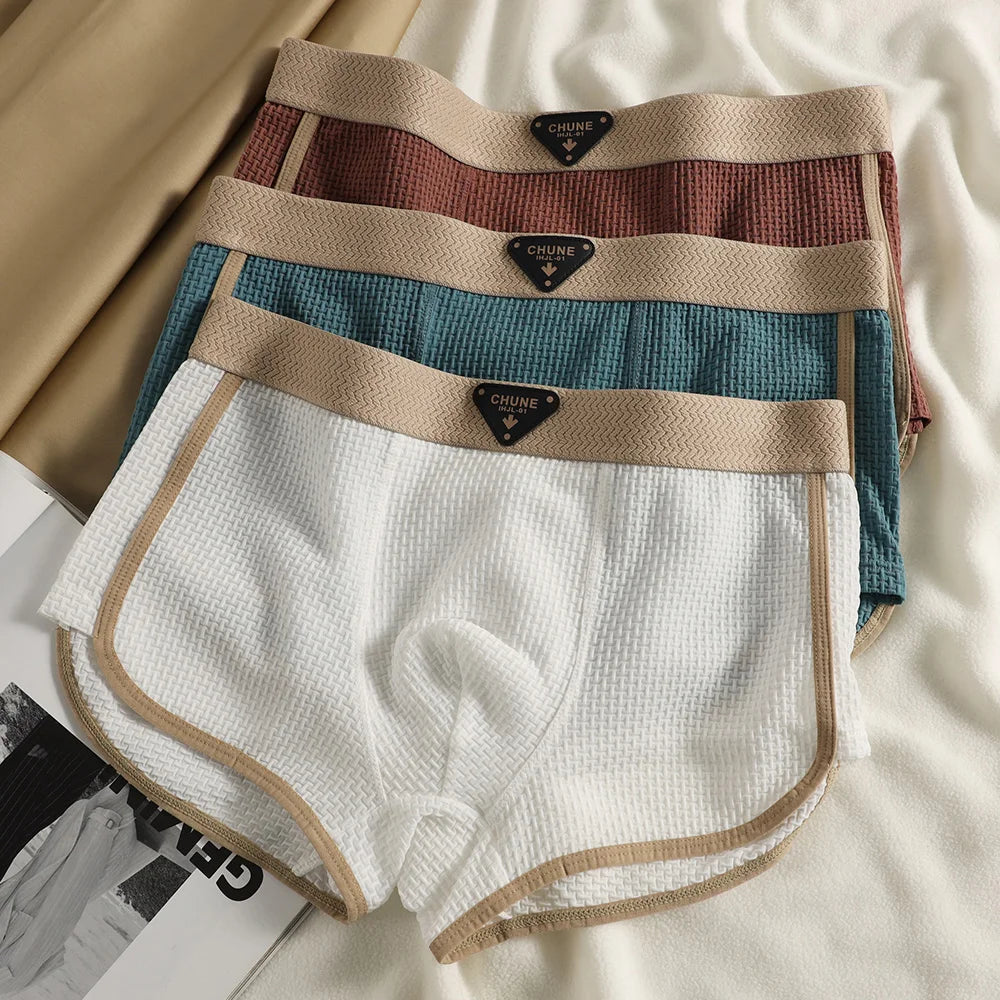 Calzoncillos bóxer de malla elástica para hombre, paquete de 3