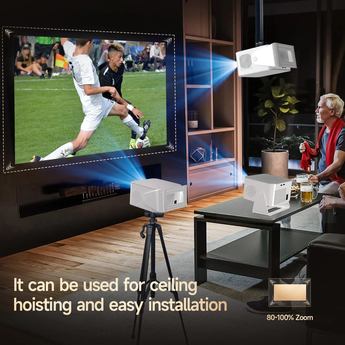 Magcubic HY350Max 900ANSI Android 14 Auto Focus Projector Support 8K Native 1080P with Wifi6 BT5.4 16G Allwinner H726 Portable