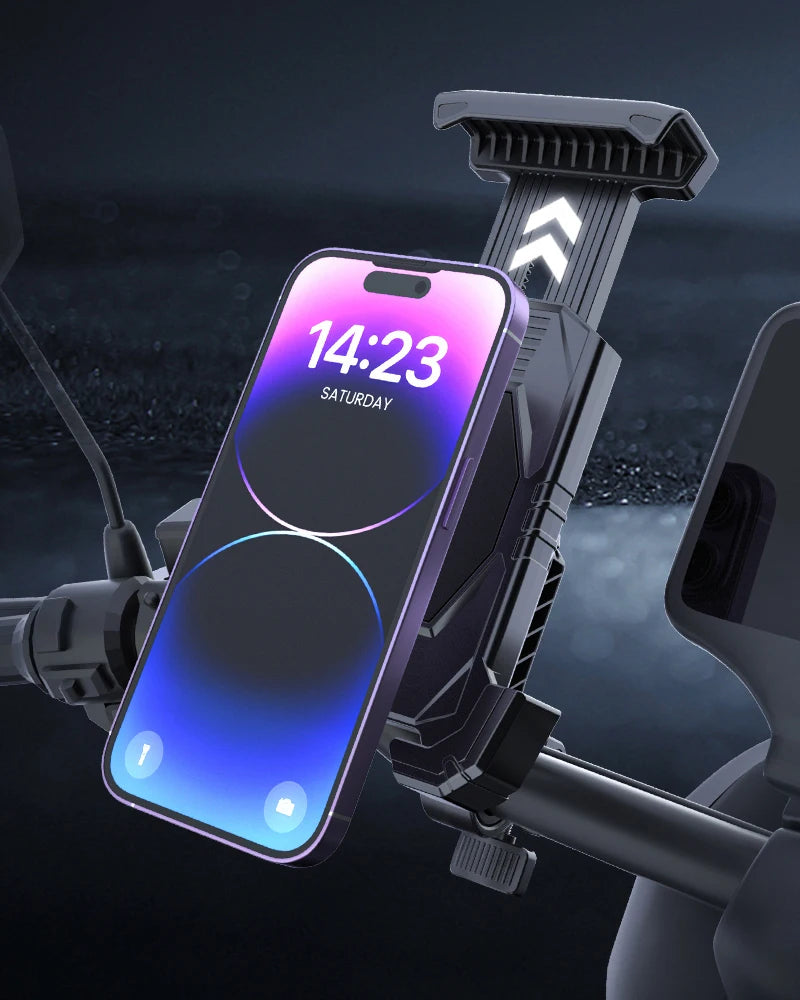 Supporto per telefono cellulare da bici, MTB, moto, scooter, per manubrio, smartphone e GPS