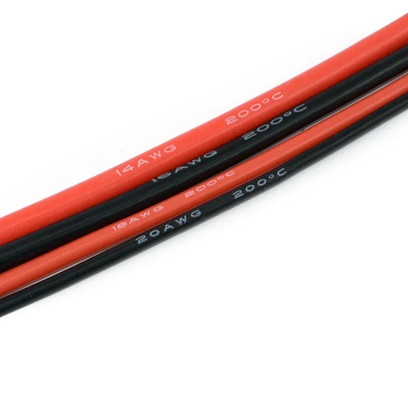 Červený lankový medený elektrický kábel, možnosti AWG