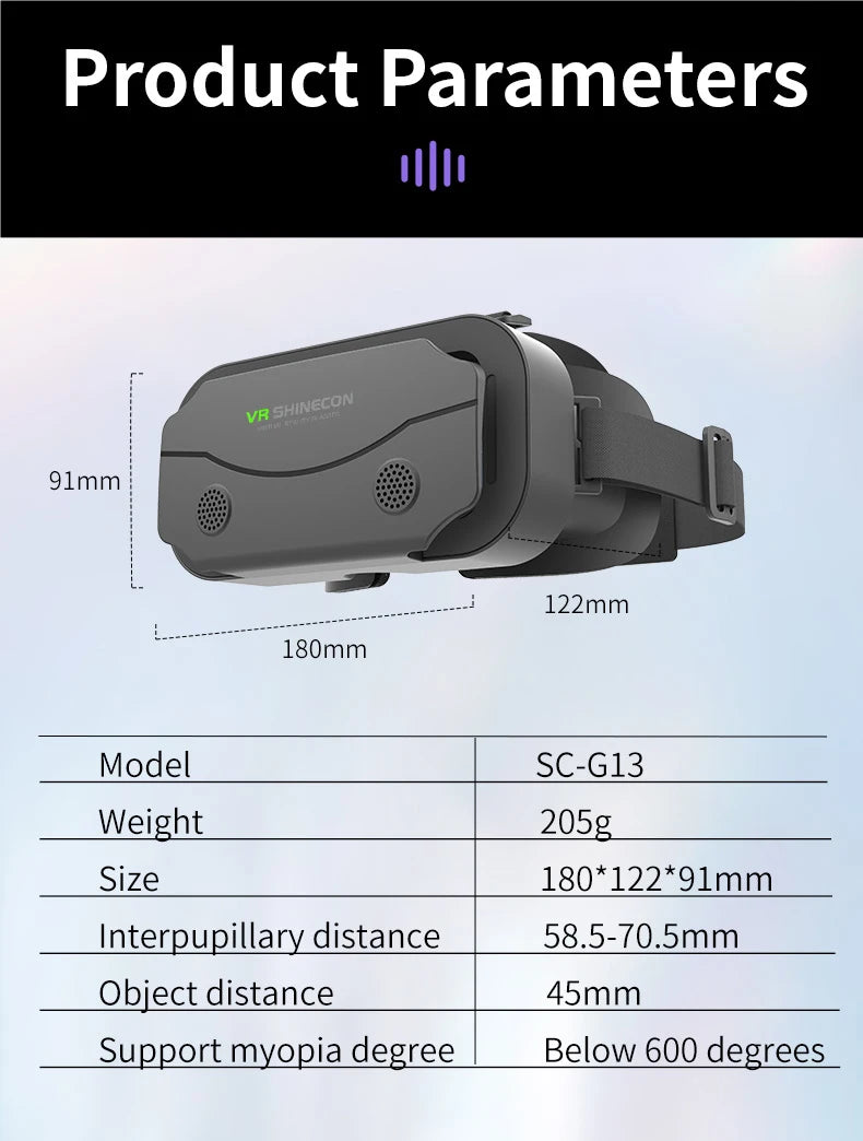 VR brýle 3D virtuální realita, headset, helma, čočky, brýle, chytré pro smartphony, mobilní hry, sada Viar Viewer