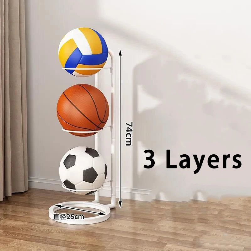 Suporte metálico para bolas desportivas, 1–5 níveis