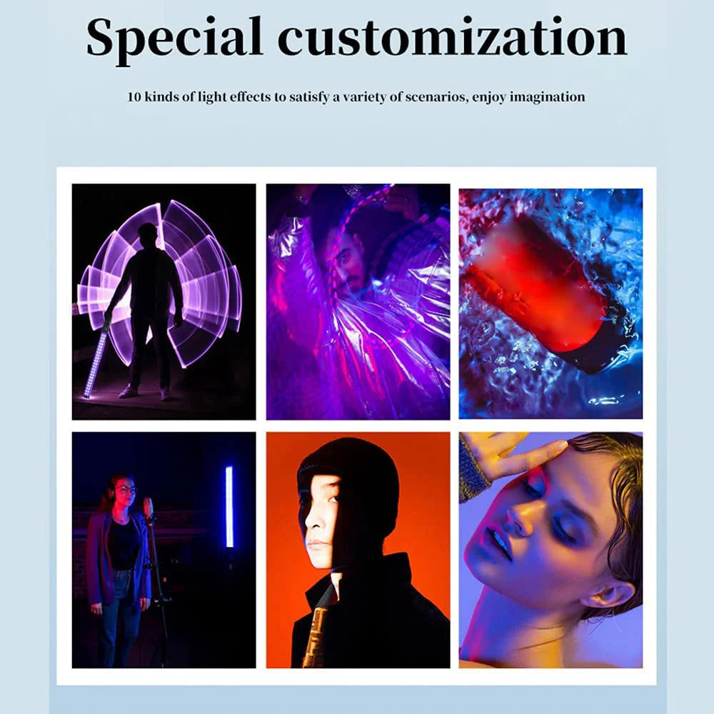20"50cm Handheld Light Wand RGB LED Video Light Tube Light Photography Light Stick With Dimming Rechargeable Battery With Tripod