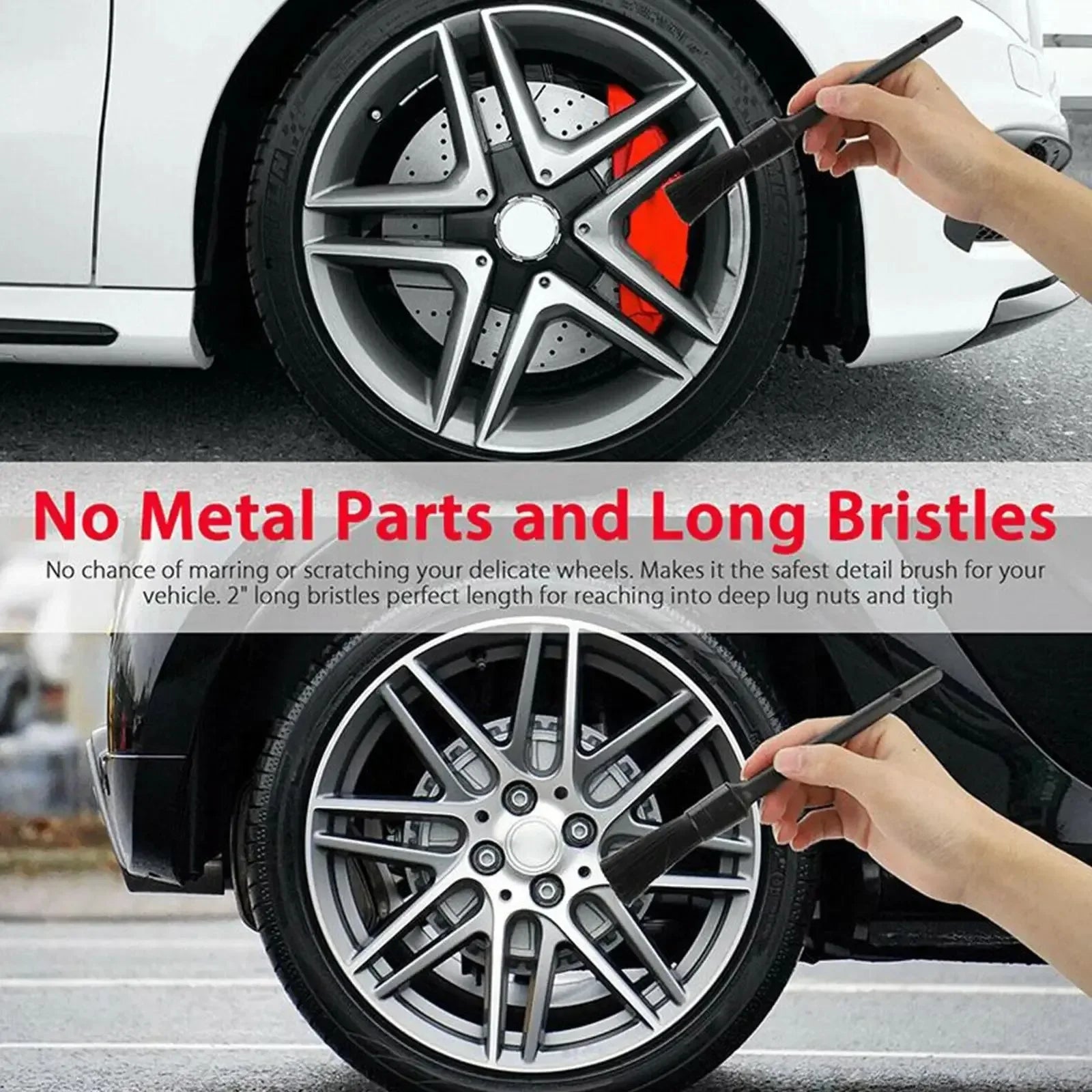 1/5x Car Detailing Cleaning Brushes Soft Detail Brush Wheel Cleaner Auto Dust Removal Brush Car Interior Exterior Accessories