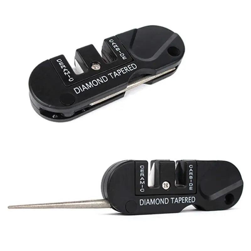 Pocket Knife Sharpener with Ceramic and Carbide Elements