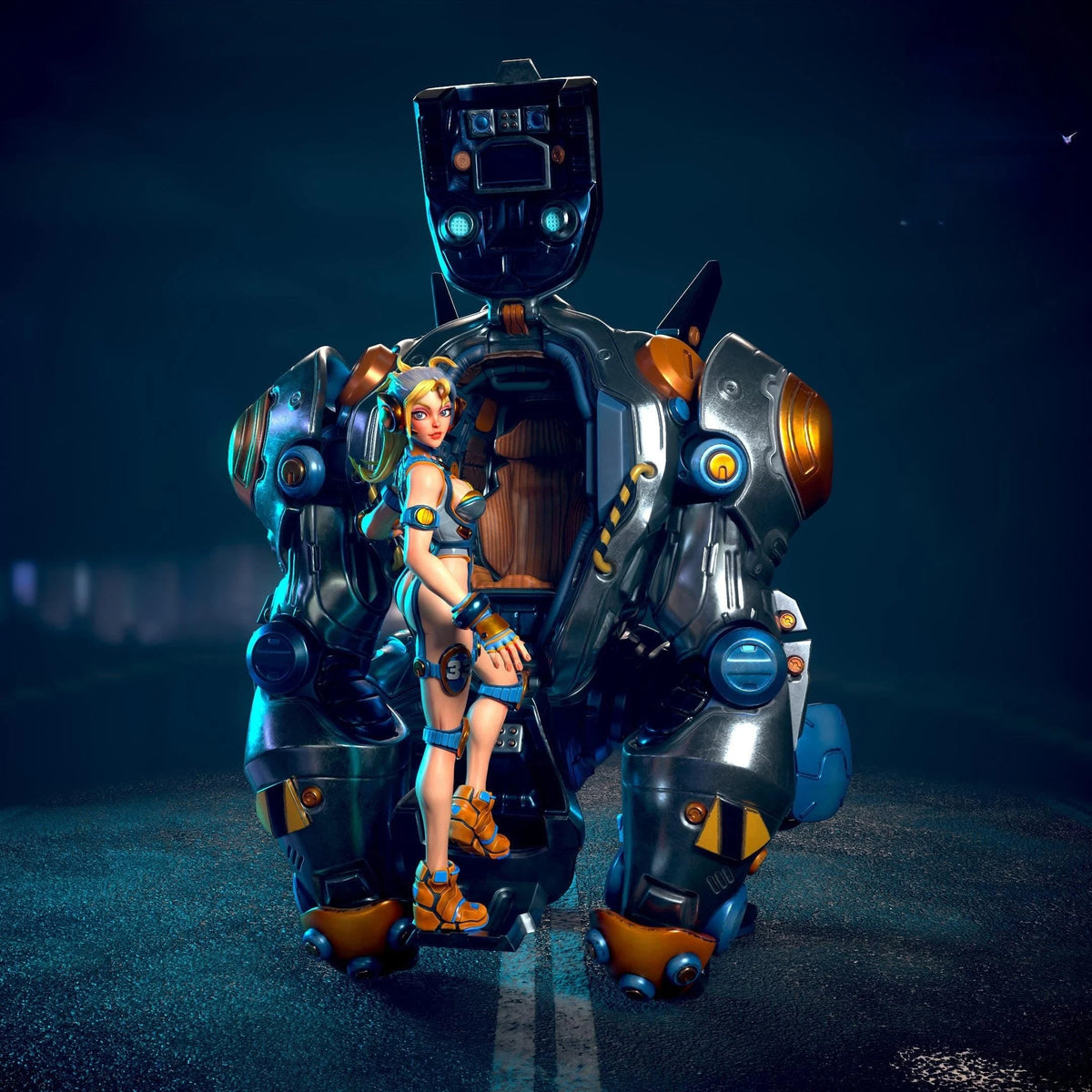 Producer Robot and Little Girl Resin Model Kit, 60 mm Scale