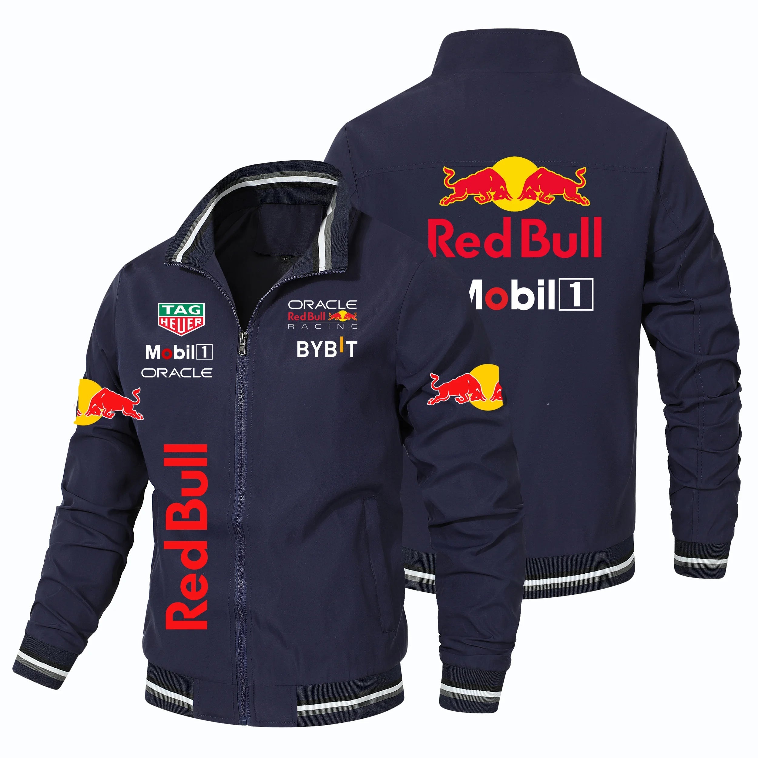 2025 New Retro Style Red Bull Motorcycle Jacket Racing Jacket Windbreaker Outdoor Sports Bicycle Jacket Men's Top Coat